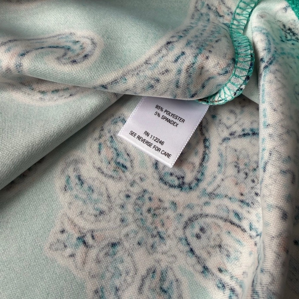 Sami & Jo Womens XL Teal Green Paisley Print Pencil Skirt Stretch Knee Length - Picture 7 of 10
